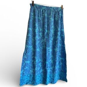 Blue Ginger Blue Tropical Maxi Skirt Size L